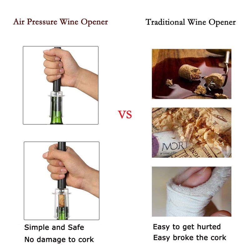 Mincham Wine Opener, Air Pressure Pump Corkscrew Wine Bottle Opener with Foil Cutter, Gifts to Wine Lovers - Image 4